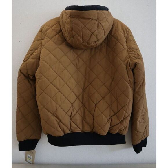 Levi's Men's Sz M Brown/Black Diamond Quilted Sherpa Lined Bomber Jacket - Picture 6 of 15